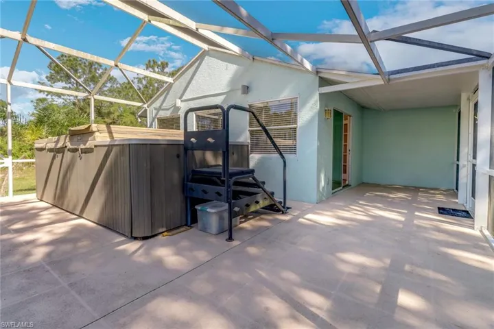 Large enclosed lanai with swim spa