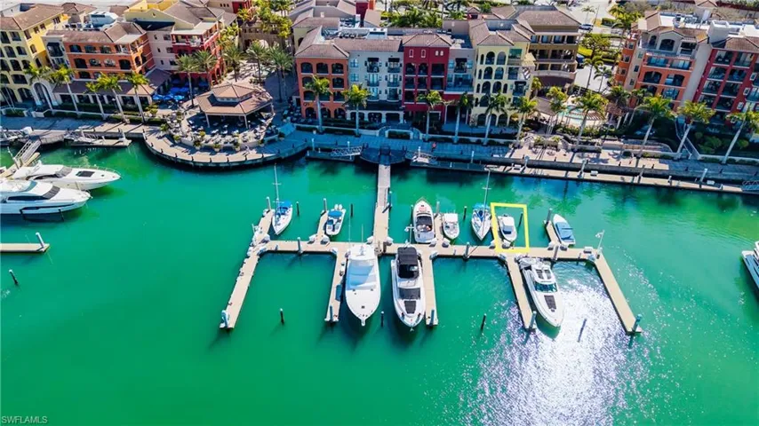 Aerial view of a nearby body of water