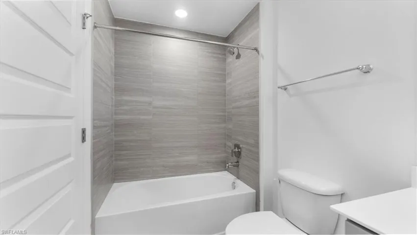 Full bathroom with vanity and shower / bathtub combination