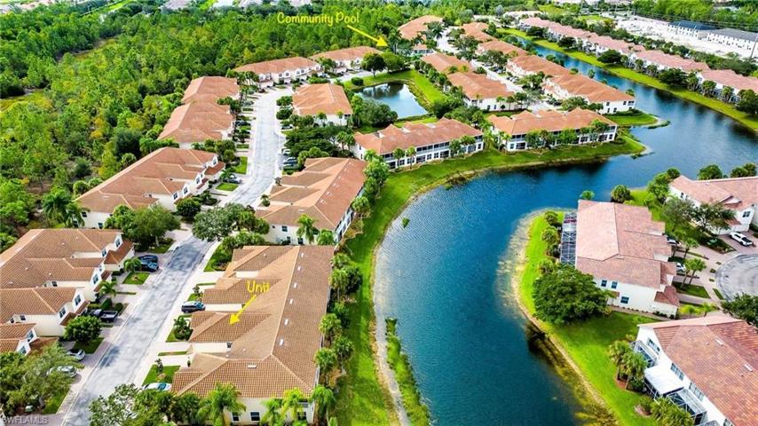 Aerial Condo View of Community Pool Proximity