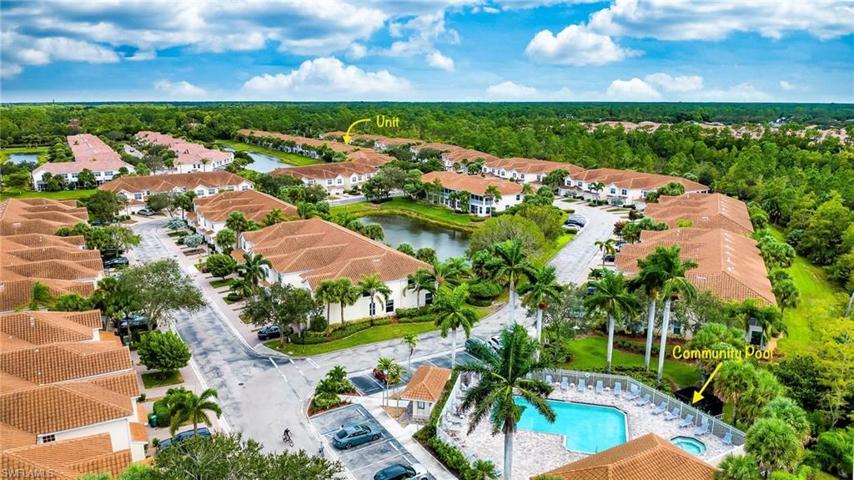 Aerial Condo View of Community Pool Proximity