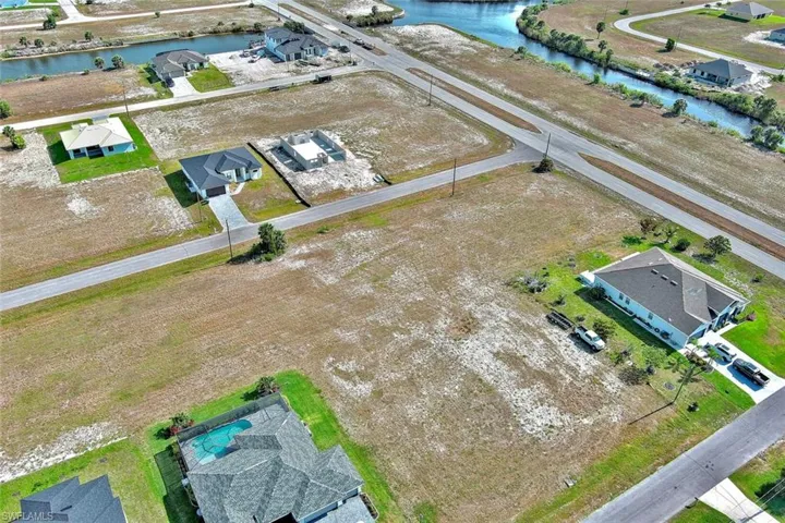 Aerial perspective of suburban area