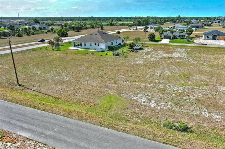 Aerial perspective of suburban area