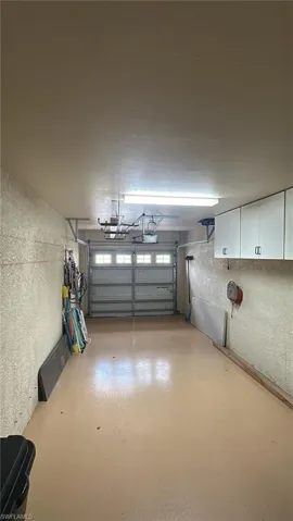 Garage featuring a textured wall
