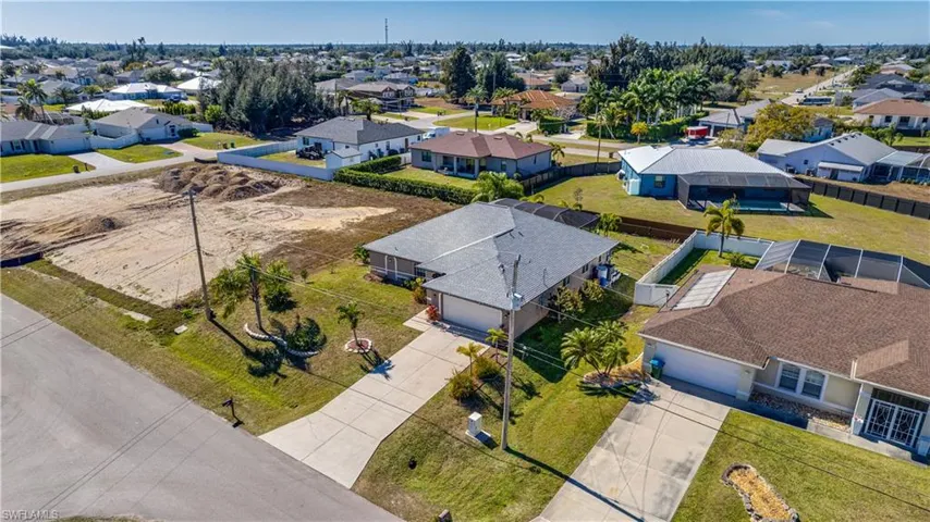 Aerial view of residential area