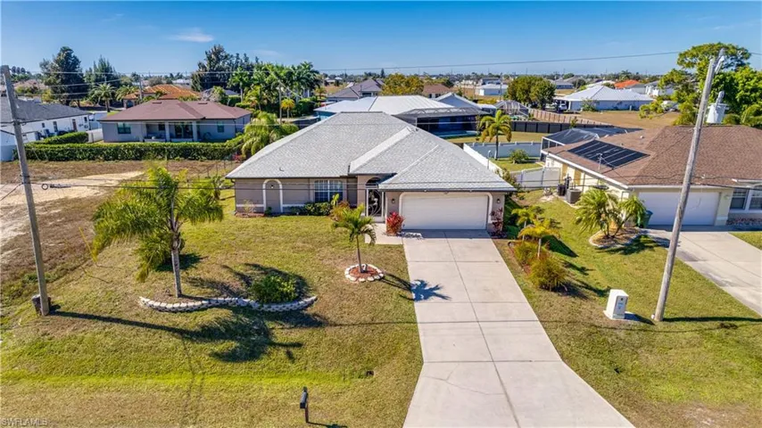 Aerial view of residential area