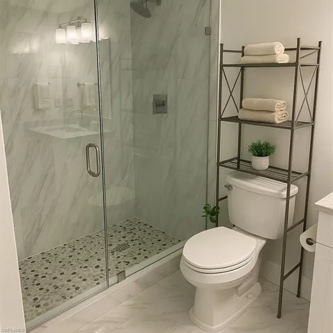 Virtually Staged Primary Bathroom