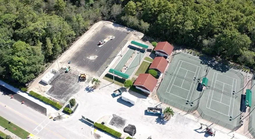Bird's eye view Paddle Court area and new Pickleball