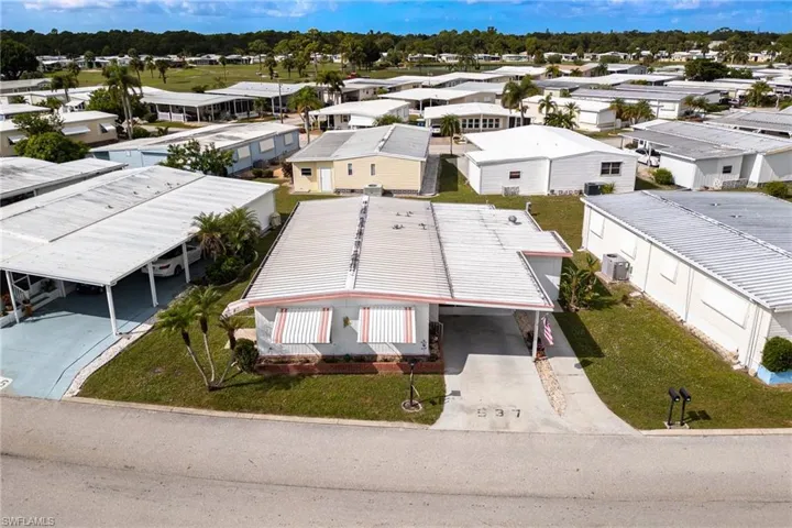 Aerial view of residential area