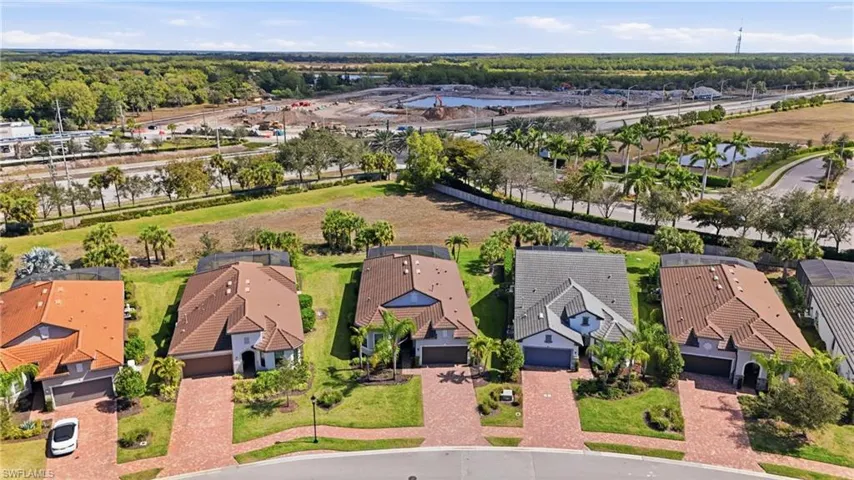 Aerial perspective illustrating the home within the Amaranda neighborhood of Fiddler’s Creek.