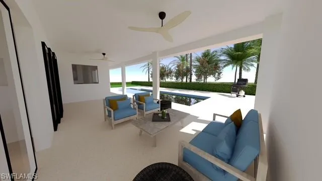 Rendering of Lanai and Pool Area
