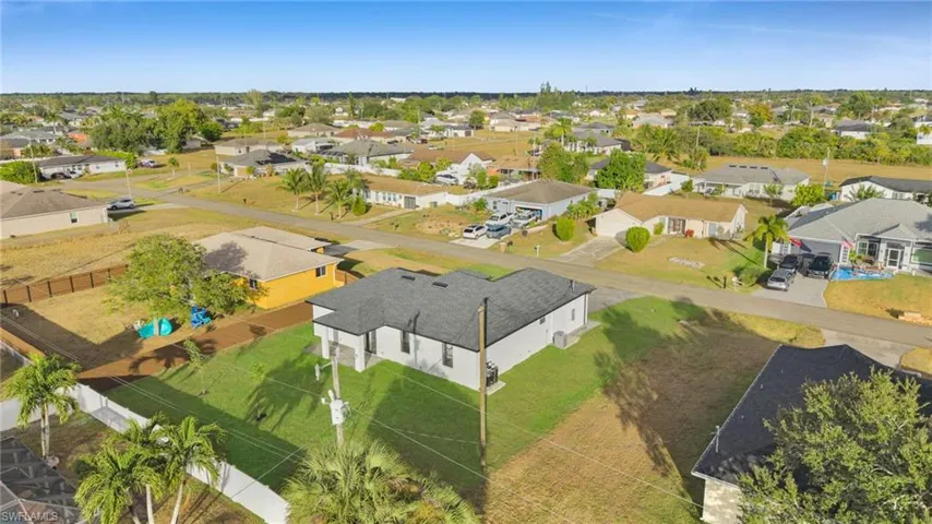 Aerial view of residential area
