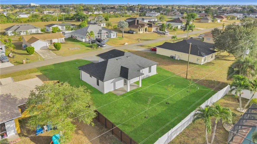 Aerial view of residential area
