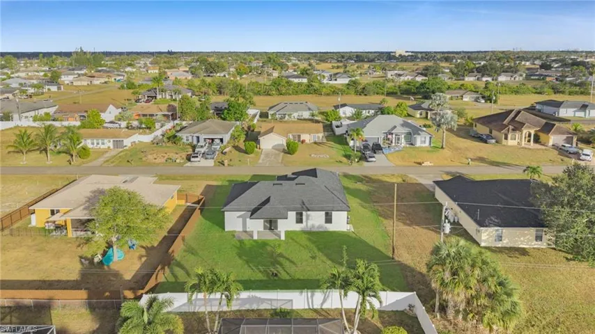 Aerial view of residential area