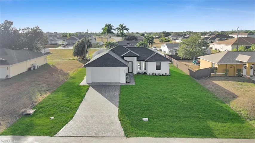 Aerial view of residential area