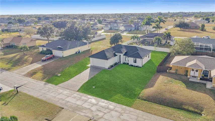 Aerial view of residential area