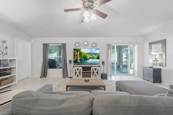 Living room with ceiling fan