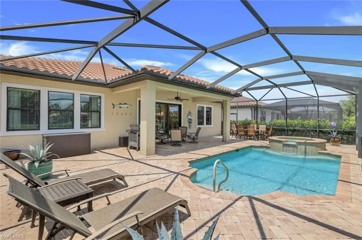Lanai with pool and spa