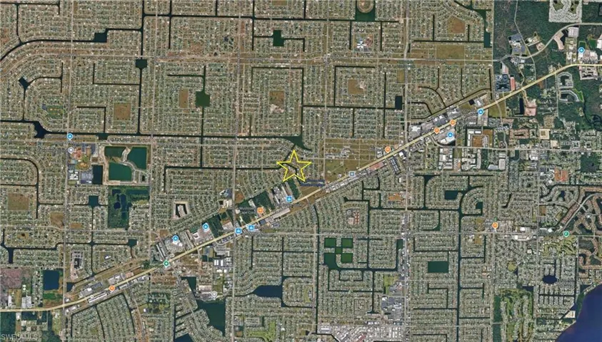 Aerial overview of property's location