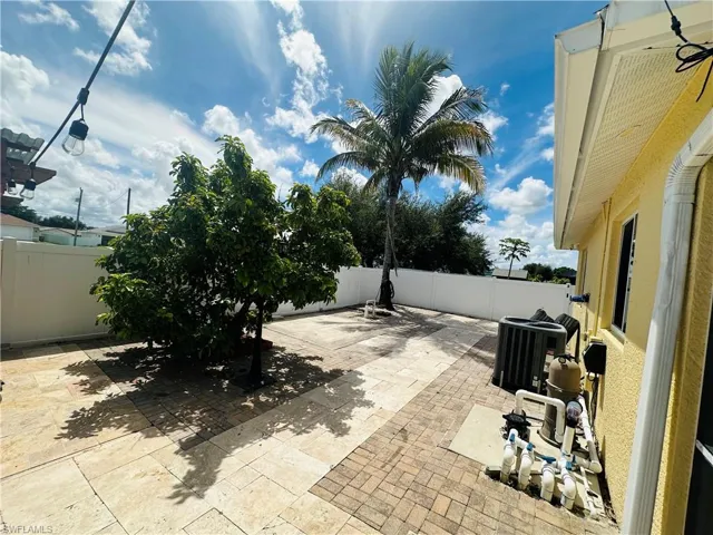 View of patio with central AC