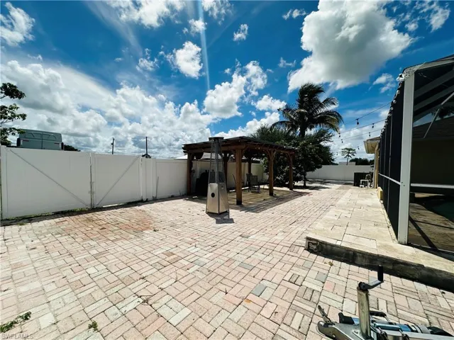 View of patio with a pergola