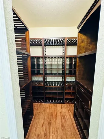 Spacious closet with light wood-type flooring
