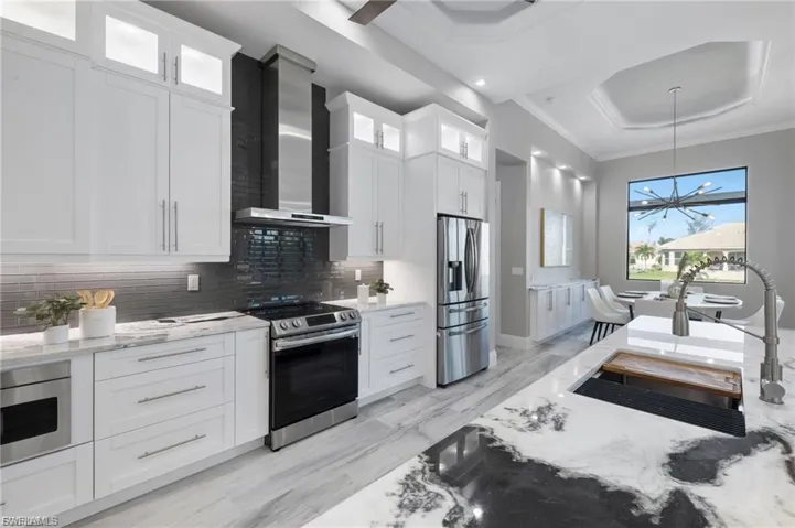 Stainless appliances and vent hood