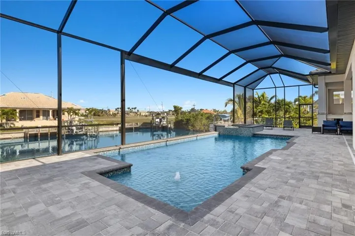 Picture window screen length of pool