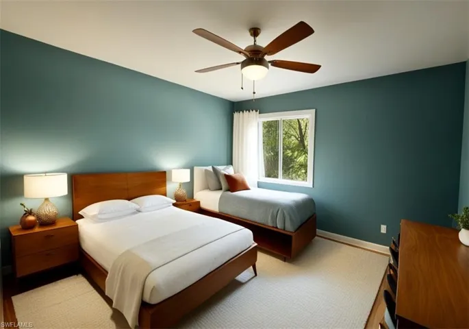 Photo includes reality renovation and/or staging to showcase the possibility of the bedroom. Design services included with purchase!
