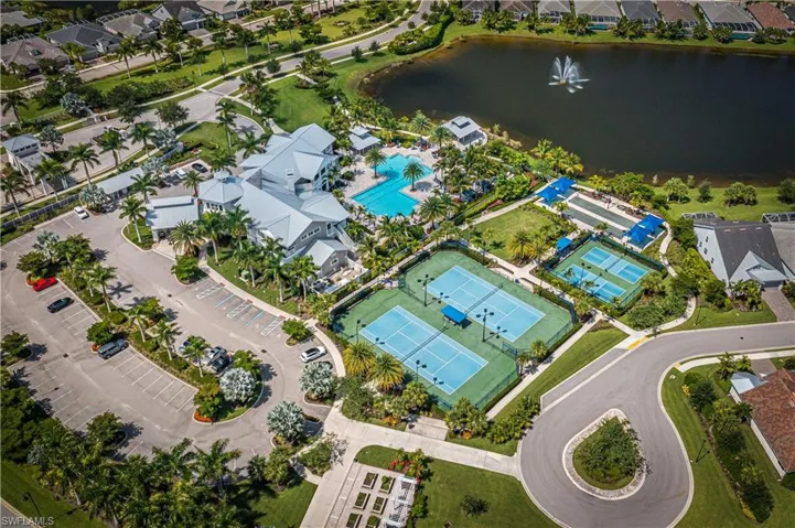 Aerial view of a large body of water