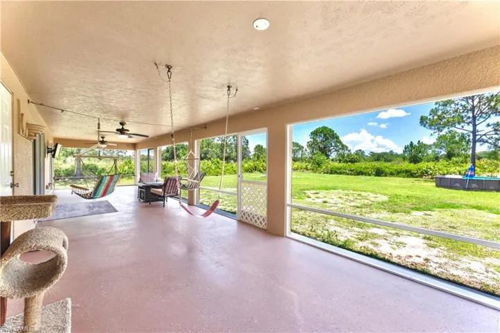 View of patio / terrace featuring ceiling fan