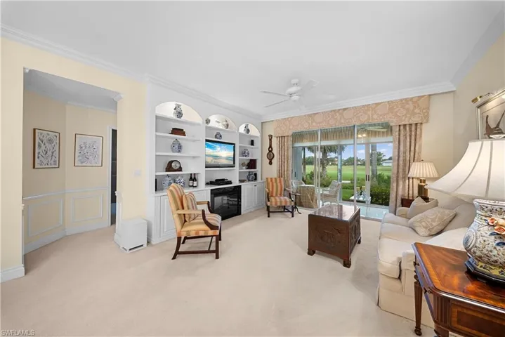 Light-filled living area with expansive windows
