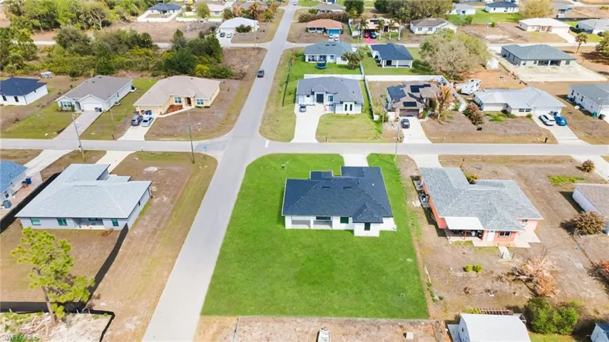 Aerial view of residential area