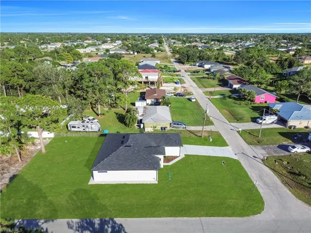 Aerial view of residential area