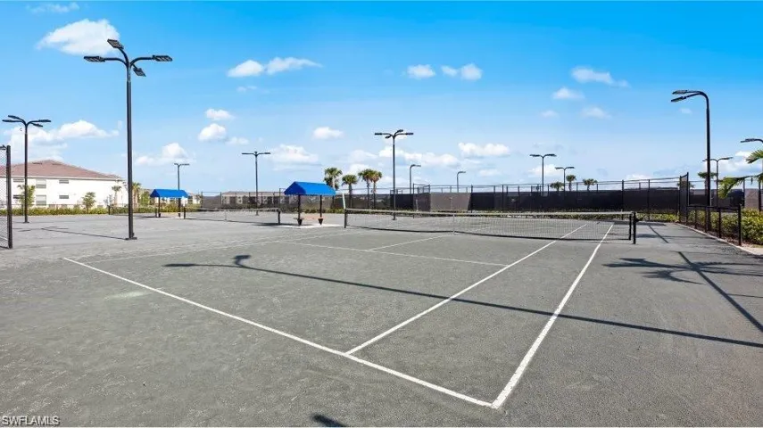 View of tennis court