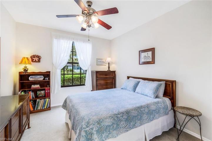 Guest bedroom tucked privately away from primary bedroom.