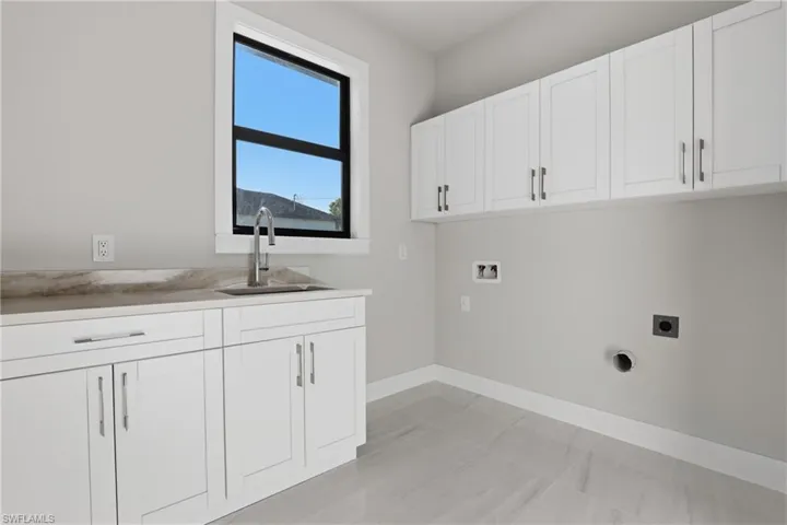 Laundry sink and cabinets