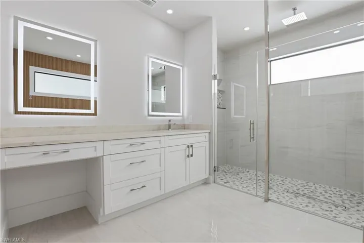 Master bathroom vanity and shower