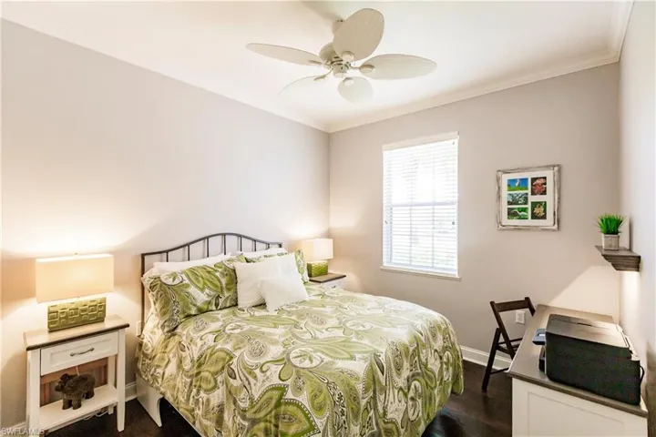 This bedroom is spacious and has the most unique storage you will see!