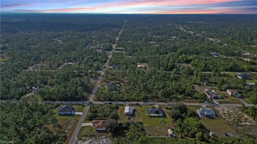 View of aerial view at dusk
