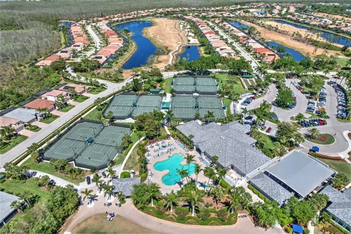 Birds eye view of property with a residential view and a water view