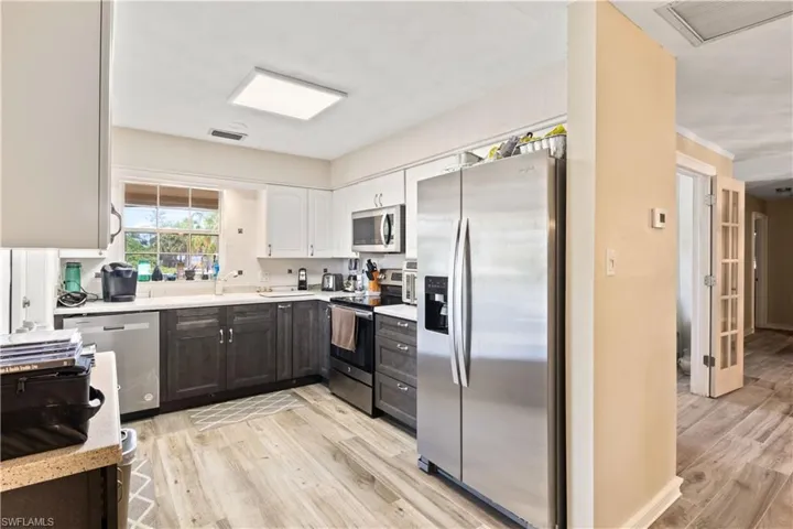 Natural light and brand-new appliances create a fresh feel.