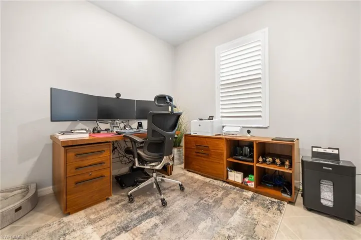 View of tiled home office