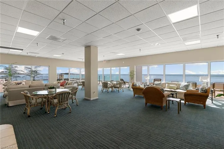 Social room, surrounded by high impact glass and looking at a wonderful view of Caxambas Pass