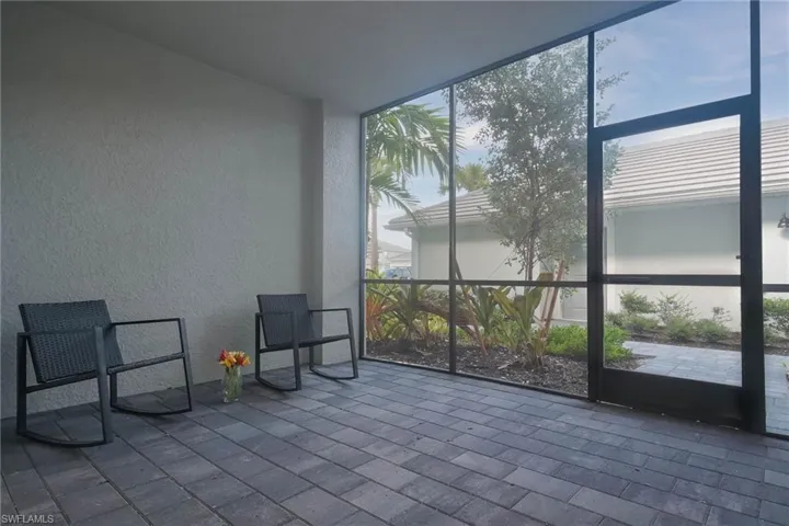 Screened-in front porch