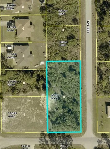 Aerial overview of property's location with property boundaries highlighted