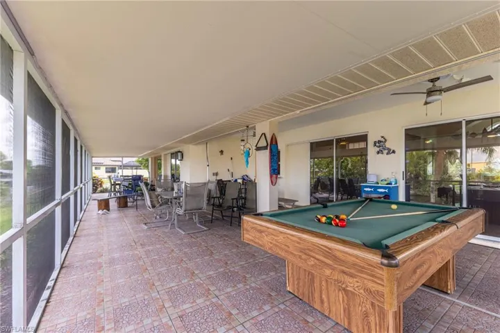 Rec room featuring billiards and a ceiling fan