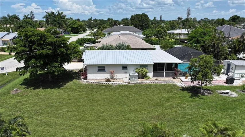 Aerial perspective of suburban area