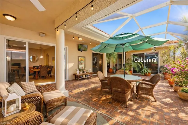 Paved private courtyard with cabanna apartment