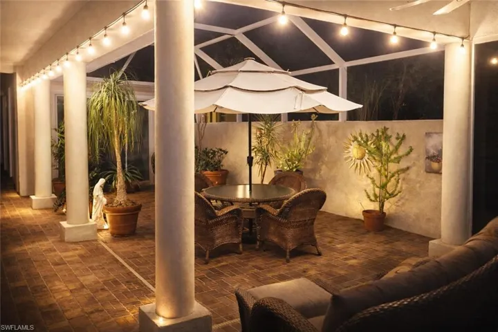 Paved private courtyard with cabanna apartment